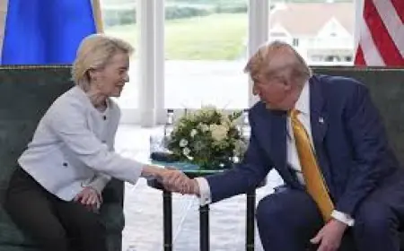 ਅਮਰੀਕਾ ਅਤੇ ਯੂਰਪੀ ਸੰਘ ਵਿਚਕਾਰ 15% ਟੈਰਿਫ ਦੇ ਨਾਲ ਇੱਕ ਨਵਾਂ ਵਪਾਰ ਸਮਝੌਤਾ ਹੋਇਆ