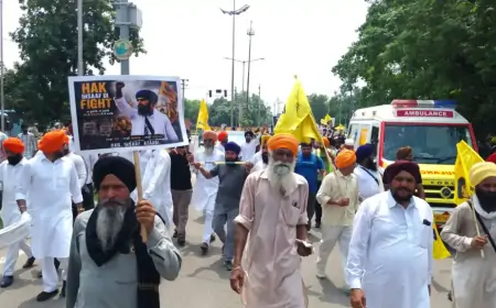 ਅੰਮ੍ਰਿਤਪਾਲ ਸਿੰਘ ਦੀ ਰਿਹਾਈ ਲਈ ‘ਵਾਰਿਸ ਪੰਜਾਬ ਦੇ’ ਦਾ ਮਾਰਚ, ਚੰਡੀਗੜ੍ਹ-ਮੋਹਾਲੀ ਹੱਦ ’ਤੇ ਪੁਲਿਸ ਨਾਲ ਝੜਪ